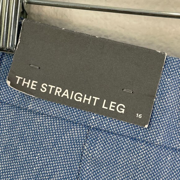 NEW Ann Taylor Womens 16 Straight Leg Pants Blue Linen Blend Mid Rise Career - Picture 5 of 11